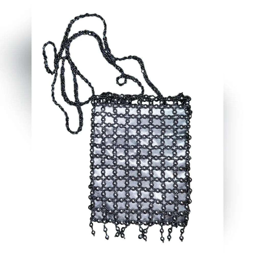 Georgio Beverly Hills Elegant Gray Beaded Women's Bag